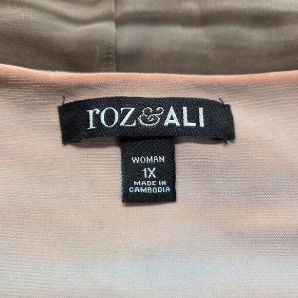 Roz & Ali Woman 1X Layered Flowy Sleeveless Casual Dressy Tank Blouse - Picture 7 of 9